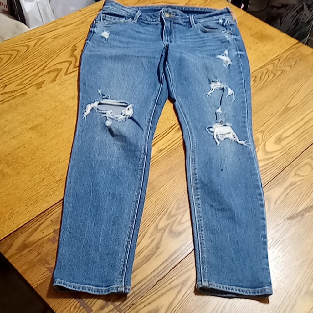 OLD NAVY Jeans Womens 10 Blue Pants PREOWNED Used Casual Work Distressed